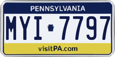 PA license plate MYI7797