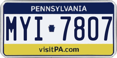 PA license plate MYI7807