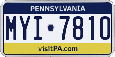 PA license plate MYI7810