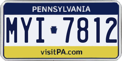 PA license plate MYI7812