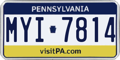 PA license plate MYI7814