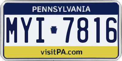 PA license plate MYI7816