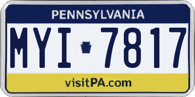 PA license plate MYI7817