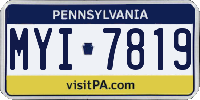 PA license plate MYI7819