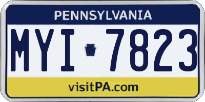 PA license plate MYI7823