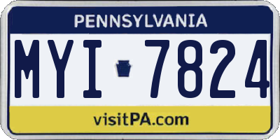 PA license plate MYI7824