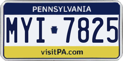 PA license plate MYI7825