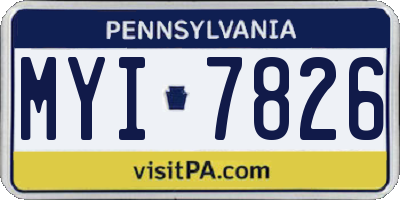 PA license plate MYI7826