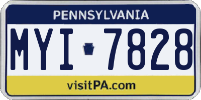 PA license plate MYI7828