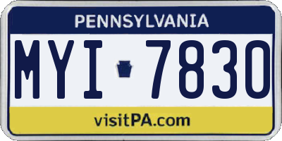 PA license plate MYI7830