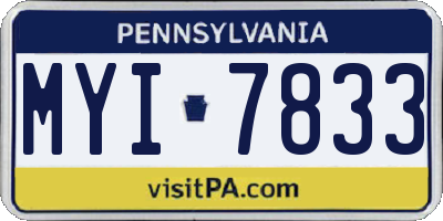 PA license plate MYI7833