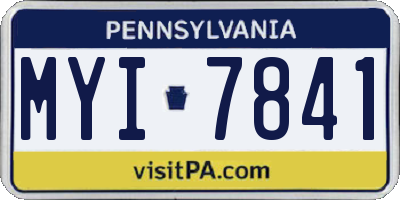 PA license plate MYI7841