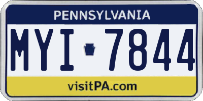 PA license plate MYI7844