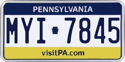 PA license plate MYI7845