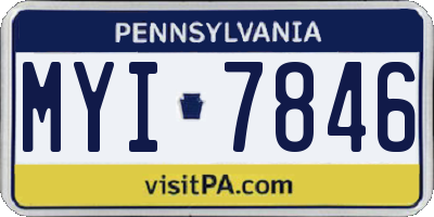 PA license plate MYI7846