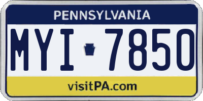 PA license plate MYI7850