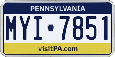 PA license plate MYI7851