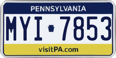PA license plate MYI7853
