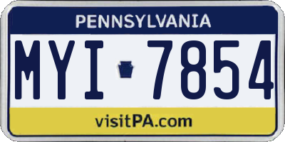 PA license plate MYI7854