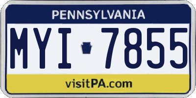 PA license plate MYI7855