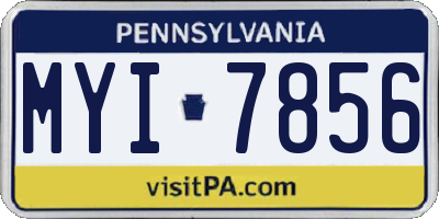 PA license plate MYI7856