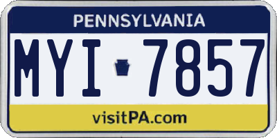 PA license plate MYI7857