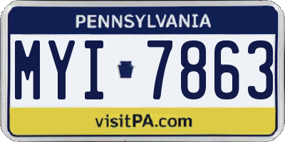 PA license plate MYI7863