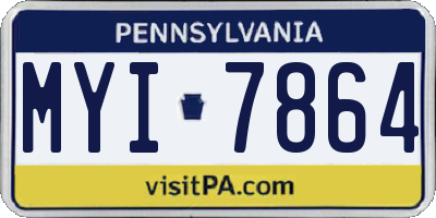 PA license plate MYI7864