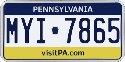 PA license plate MYI7865
