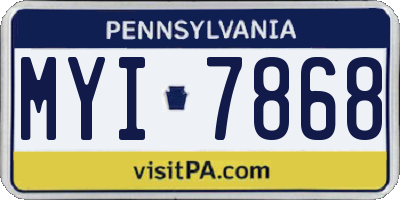 PA license plate MYI7868