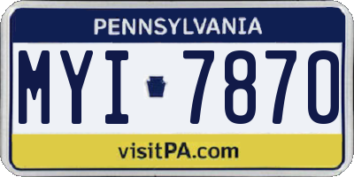 PA license plate MYI7870