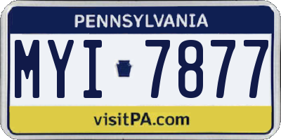 PA license plate MYI7877