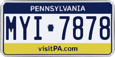 PA license plate MYI7878