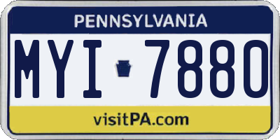PA license plate MYI7880