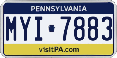 PA license plate MYI7883