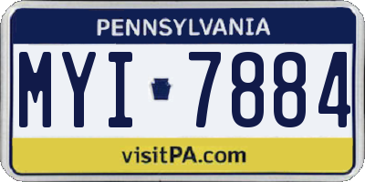 PA license plate MYI7884