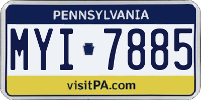 PA license plate MYI7885