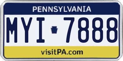 PA license plate MYI7888
