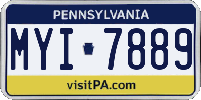 PA license plate MYI7889