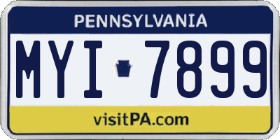 PA license plate MYI7899
