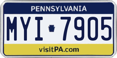 PA license plate MYI7905