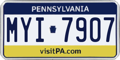 PA license plate MYI7907