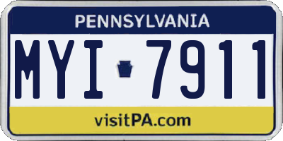 PA license plate MYI7911