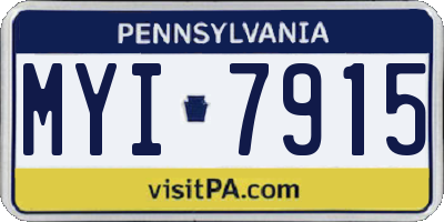 PA license plate MYI7915