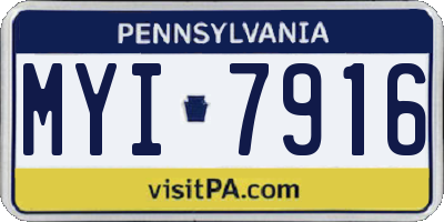 PA license plate MYI7916