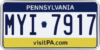 PA license plate MYI7917
