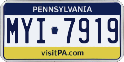 PA license plate MYI7919