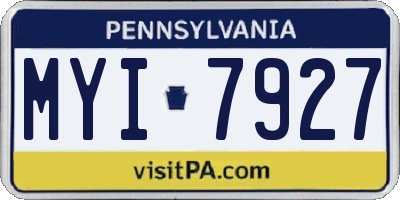 PA license plate MYI7927