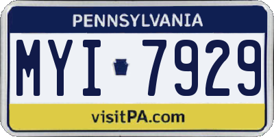 PA license plate MYI7929