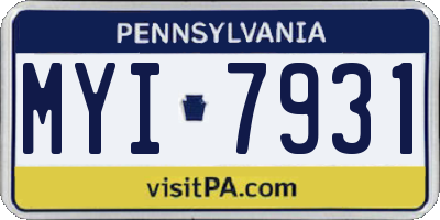 PA license plate MYI7931